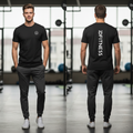 iDFITNESS Vertical Signature Tee – Black